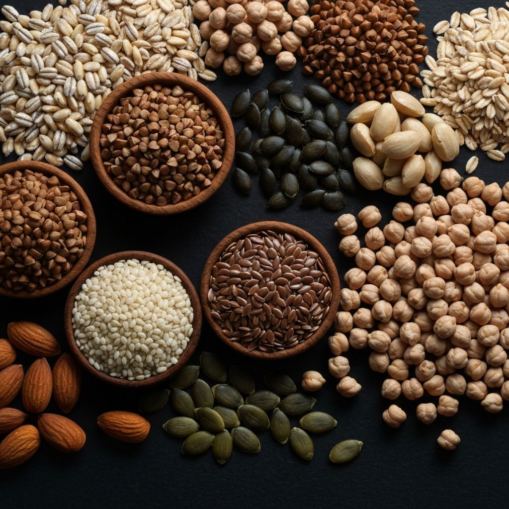 Whole grains, seeds and nuts